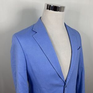 Nautica 38R Sport Coat Linen Blend Light Blue Two Button Lined Double Vented